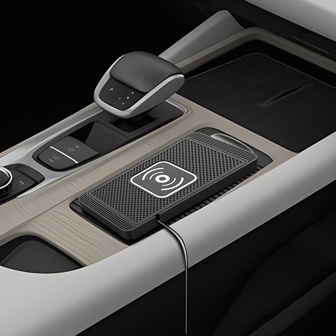 Wireless Charging Pad for Car for Subaru XV Forester Outback Impreza BRZ WRX Legacy, 15W Fast Wireless Charger Mat Non-Slip Silicone Car Center Console Phone Charging Pad,B/15W-USB