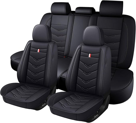 Car Seat Cover for Chevrolet Camaro 2000-2024, Durable Wear Resistant Waterproof Vehicle Cushion Cover, Breathable No Odor Premium Leather Vehicle Seat Covers.(Standard,Black)