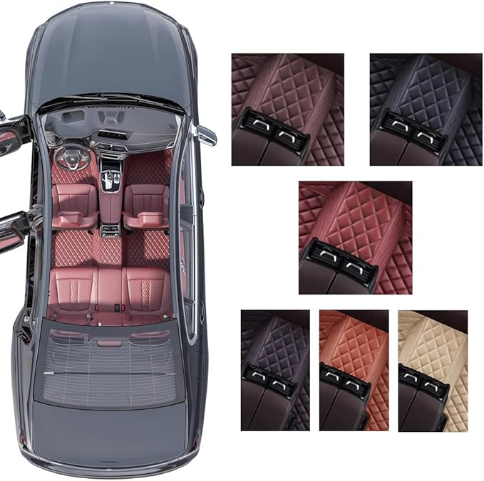 Custom Personalized Floor Mats for Cars，Luxury Full Coverage All Weather Car Floor Mats，Anti-Slip Leather Car Mat Set ，Custom Floor Mats for 99% of Cars, Trucks & SUVs (3D Brown and Black)