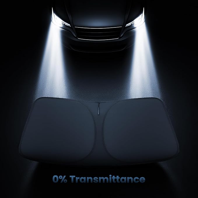 Windshield Sunshade for Hyundai Tucson 2022 2023 2024 2025 2026 - Innovative No-Light-Pass Technology, Mirror Cut-Out, Blocks 99% UV Rays, Fade-Resistant, Easy-Fold Tucson Windshield Sun Shade
