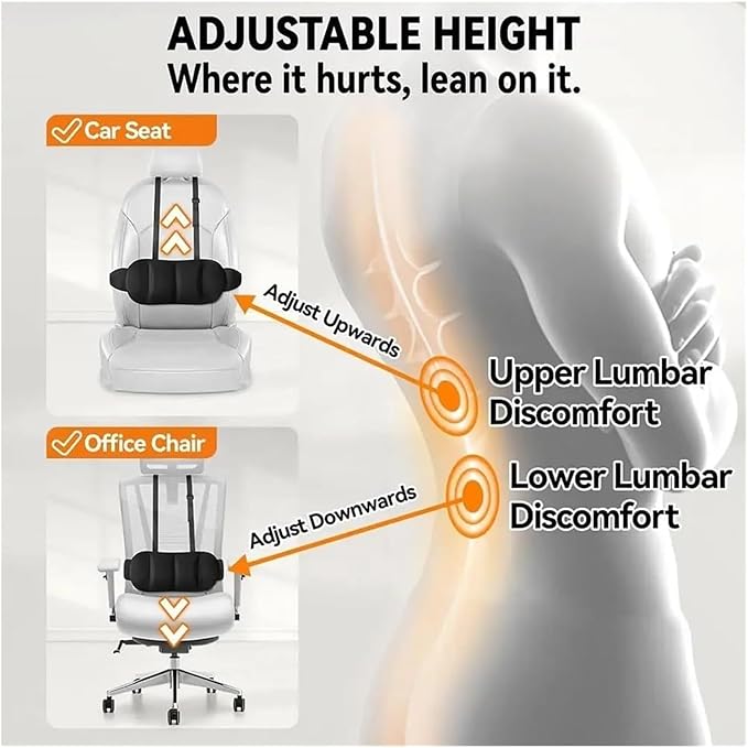 1 Piece Automotive Seat Lumbar Support Pillow for Hyundai Elantra 2020 2019 2018 2017, Driving Lower Back Cushion Ergonomic Orthopedic Posture Rest