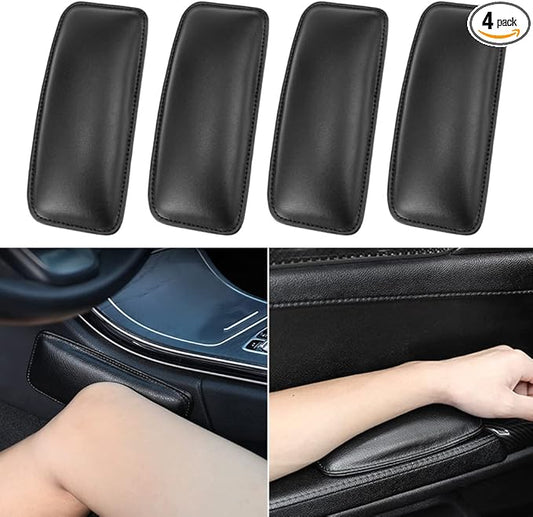 4 Pack Auto Center Console Elbow Leg Knee Pad, Leather Armrest Cover Cushion for SUV/Truck/Car, Universal Interior Accessories