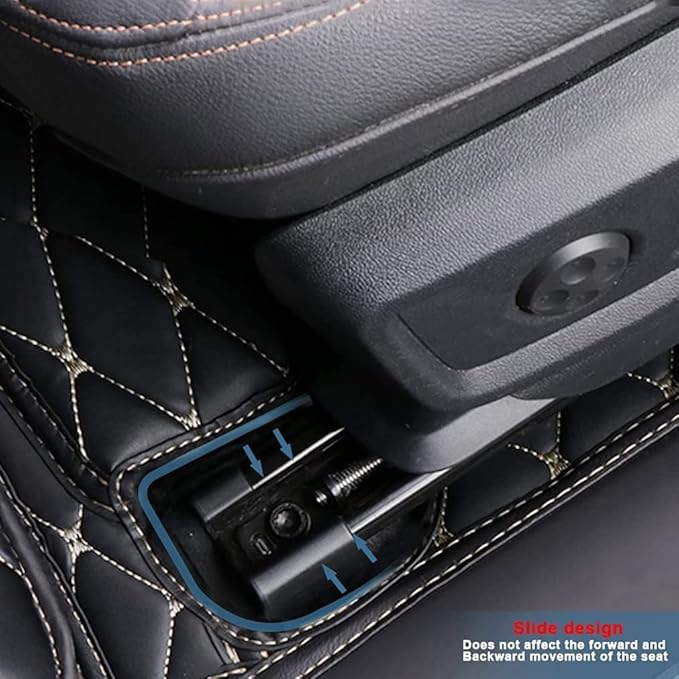 MELKEN Custom Fit Leather Car Floor Mats for 95% of Cars Full Coverage Floor Liners Car Mats (Black Red)