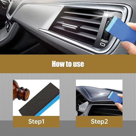 Crystal Coating for Car, 2026 New Plastic Parts Crystals Coating, Upgrade Plastics Parts Crystal Coating Plastic Restorer with Spong, Coatings Agent for Automotive Plastics (4Set)