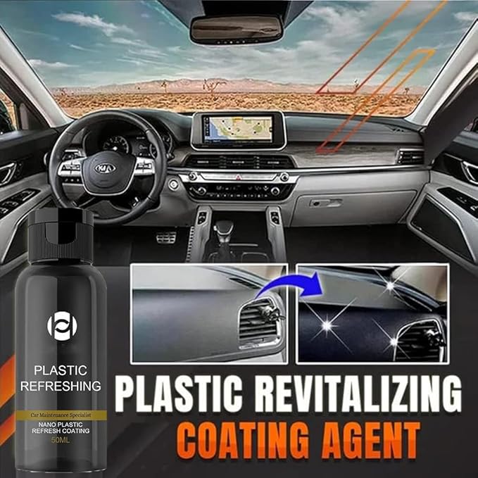 RJDJ Plastic Restorer for Cars, Trim & Exterior – Plastic Revitalizing Coating Agent, Restores Faded Plastic, UV Protection, Car Shine Refurbishing Solution (30ml-2pcs)