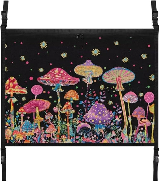 Car Roof Storage Bag Colorful Mushroom Print Hanging Car Storage Bag Multi-Purpose Car Bag Storage Box Organizer Pouch Pocket One-Size-Fits Car Travel Accessories