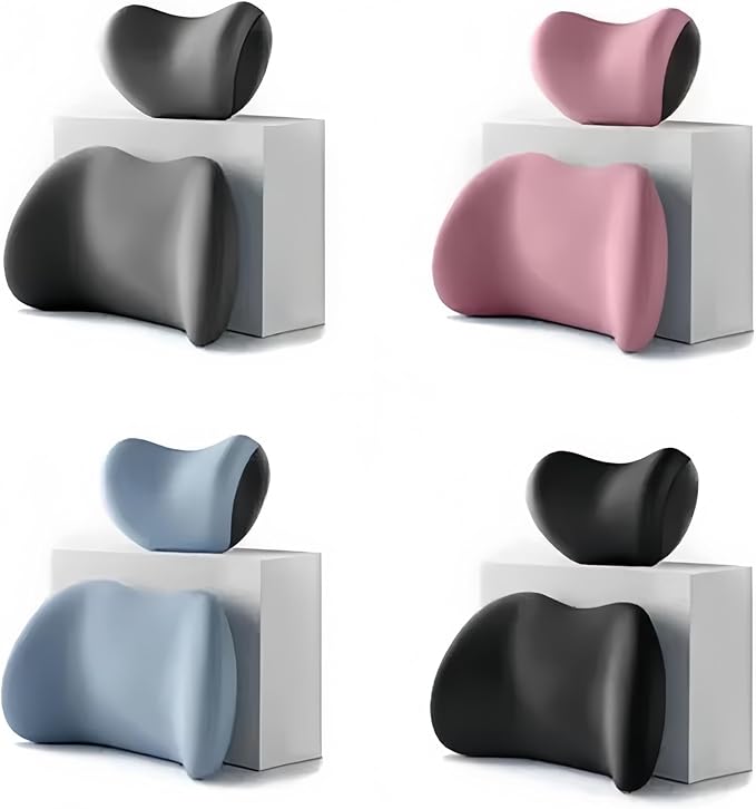 Car Neck Pillow and Lumbar Support Cushion - Memory Foam Backrest for Driver Seat Comfort(5)