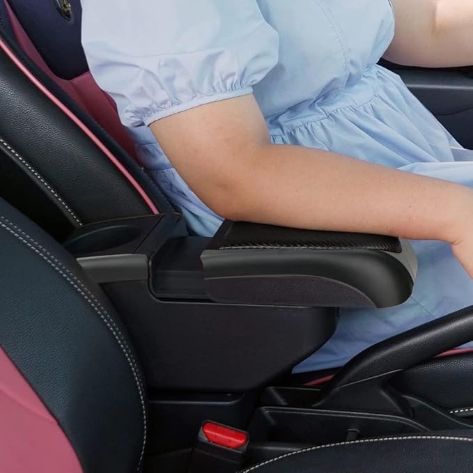 AULPHIKE Compatible with Ford Fiesta Armrest 3 2011-2018 Center Console Organizer Armrests Double Layer Storage Space with USB Ports