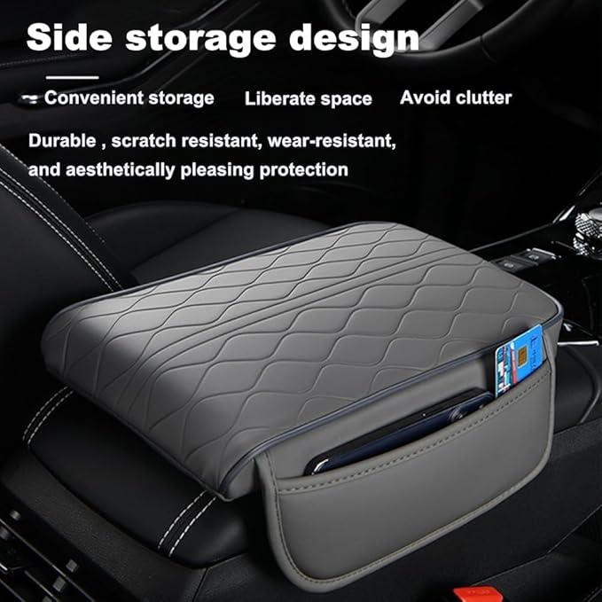 1 Pack Car Center Console Cover Custom Fit for Acura RDX 2013 2019-2023 2024 2025, Leather Memory Foam Armrest Cushion Protector, Anti-Scratch Durable Armrest Pad,Red