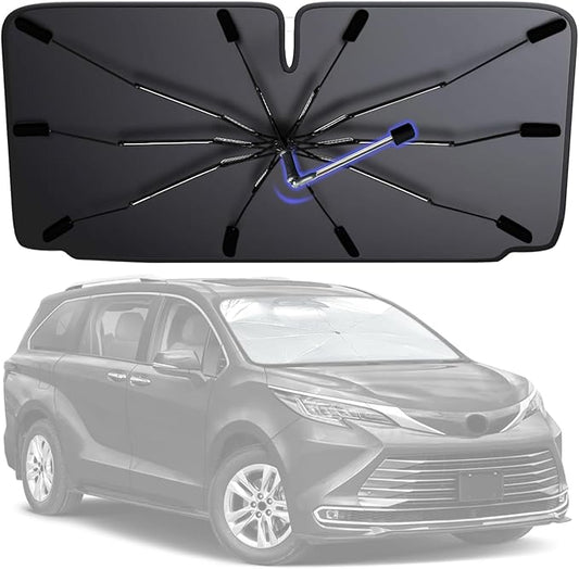 [2026 Upgrade] Windshield Sun Shade Umbrella, Scratch-Free Car Sunshade for SUVs, Foldable Automotive Interior Sun Protection | Highly UV Block Coating Auto Heat Shield Accessories(XX-Large)
