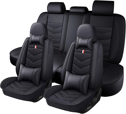 Car Seat Cover for Chevrolet Camaro 2000-2024, Durable Wear Resistant Waterproof Vehicle Cushion Cover, Breathable No Odor Premium Leather Vehicle Seat Covers.(Luxury,Black)