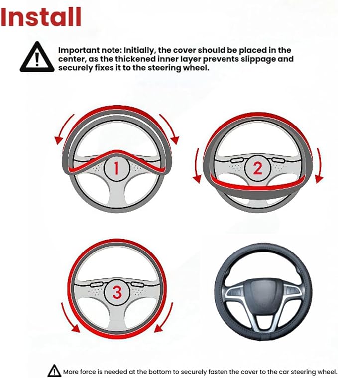15”16”17“18“19”20 Inch Ice Silk Ventilation Multi-Style Comfy Grip Steering Wheel Cover for Truck, Bus, Big Rig Trucker,SUV， Anti-Slip Design 15-20 Inch (BlacRed, 18)