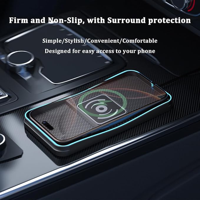 Car Wireless Charger Pad for Dodge Durango 2000-2009 2011-2026, Type-C/USB 20W Fast Wireless Car Charger Pad Non-Slip Cordless Charging Mat,A-30cm Cable Type-C Plug