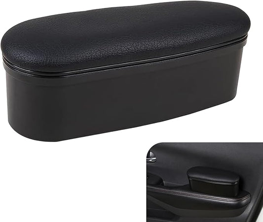 Car Armrest Support Left Elbow Pad, Retractable Elbow Pad with Storage, Adjustable Auto Armrest Modifiation Accessories, Universal Fit for Most Cars (Black)