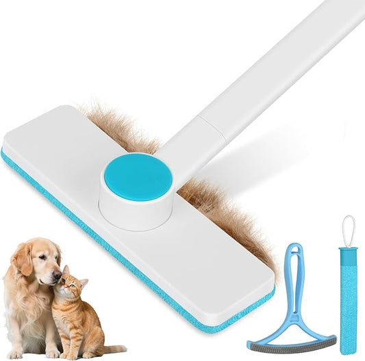 Pet Hair Removal Tool - Pet Hair Remover for Cat & Dog Hair Cleaning, Carpet Rake for Fabric Furniture, Pet Carpet Cleaner Come with Adhesive Hook Convenient to Hang & Store, an Ideal for Pets Owners