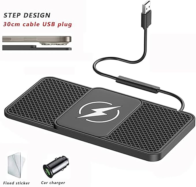 Wireless Car Charger Pad for Hyundai IONIQ 5,20W Fast Wireless Phone Charger Cell Phone Cordless Charging mat,Non-Slip Phone Charging,30cm Cable USB