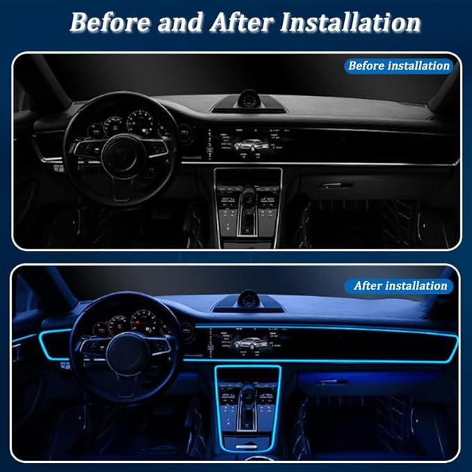 Car LED Strip Light for Maserati GranTurismo 2010–2025, 6 in 1 Car Ambient Lighting Kits, Interior Interior Light Sync to Music, Auto Decorations Interior Accessories, 8M