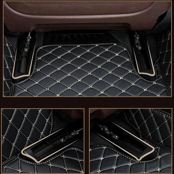 Custom Car Floor Mats Fit for 99% Sedan SUV Sports Car Full Coverage Pads Leather Floor Liners Mat Women Men (All Red)