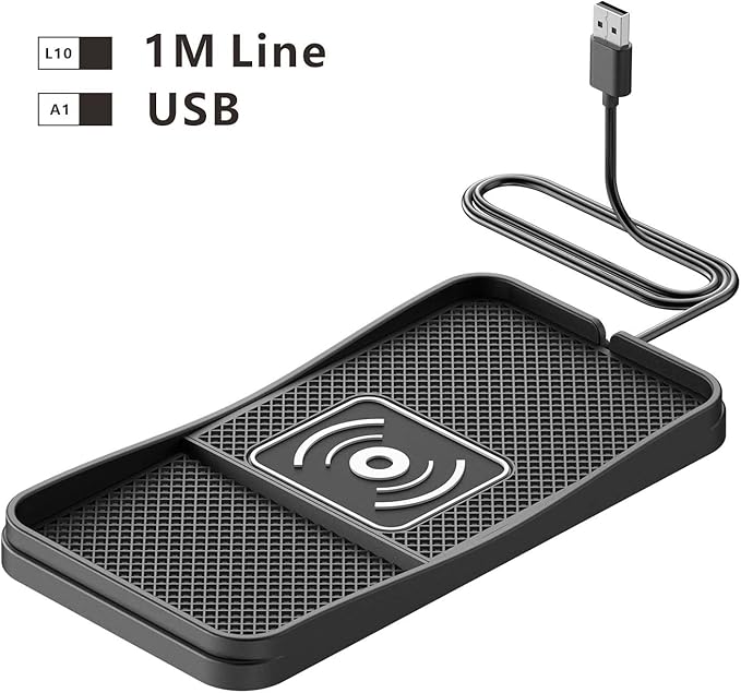 Car Wireless Charger Pad for GMC Savana Safari 2000-2017, Fast Car Wireless Charging Pad for Car Center Console, Non Slip Charging Mat,1M-USB
