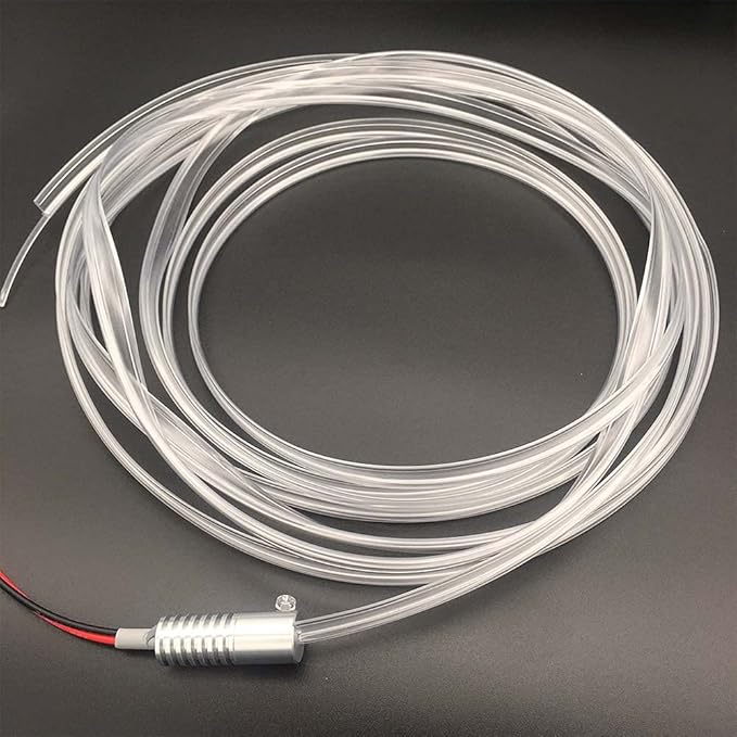 2mm 5meters Car Home LED Ambient Plastic Optic Fiber Light Source Kit Tool Free (12V,Red)