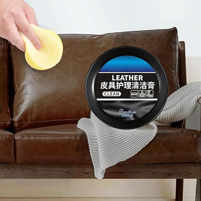 Cleaning and Care Cream & Cleaning Paste for Leather Care, Leather Care Cleaning Paste, Leather Luster Kitm, Car Leather Conditioner Oil Paste (2Pcs)