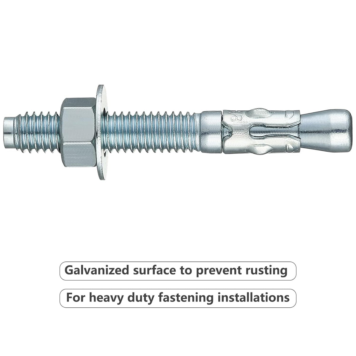1/2x4-1/4 30Pcs Inch Standard Fasteners for Heavy-Duty Zinc Wedge Anchors for Cement and Concrete