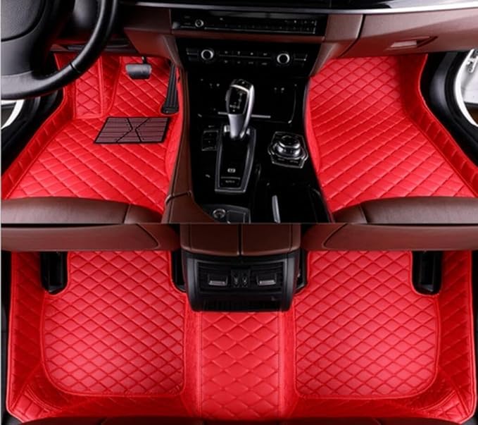 Custome Car Mats Accessories All Weather Floor mats Compatible with Automotive Floor Mats Passenger car mats (Wine red)