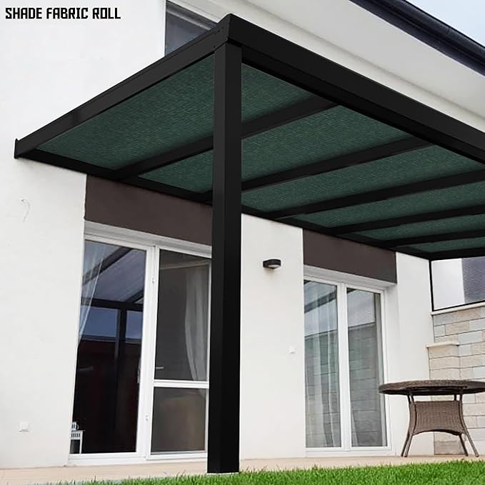 TANG Sun Shade Fabric Roll 8'x40' Shade Cloth for Garden Dark Green HDPE Mesh Shading Pergola Cover Replacement Canopy, 95% Blockage Sunshades for Outdoor Patio Backyard Plant