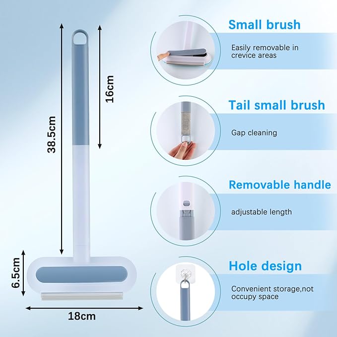 4 in 1 Pet Hair Removal Tool, Multifunctional Pet Hair Remover, Cat and Dog Hair Remover Brush Reusable with 23in Long Handle for Furniture, Couch, Carpet, Clothes