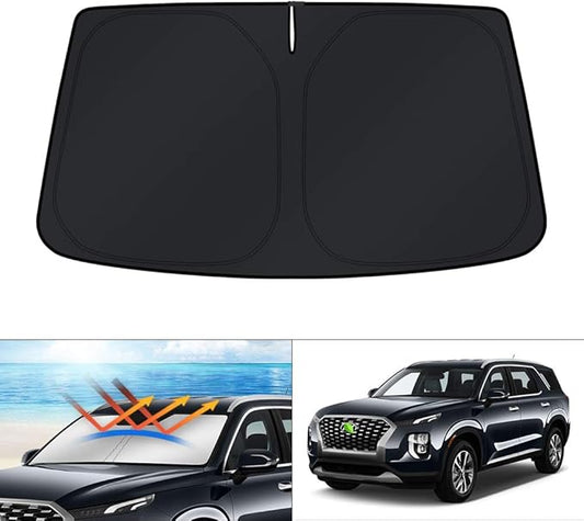 KUST Windshield Sun Shade Custom Fit Car Sun Shade for 2020-2025 2026 Hyundai Palisade Accessories Windshield Sunshade Window Shade Sun Visor Protector Foldable Blocks UV Rays Keep Car Cooler