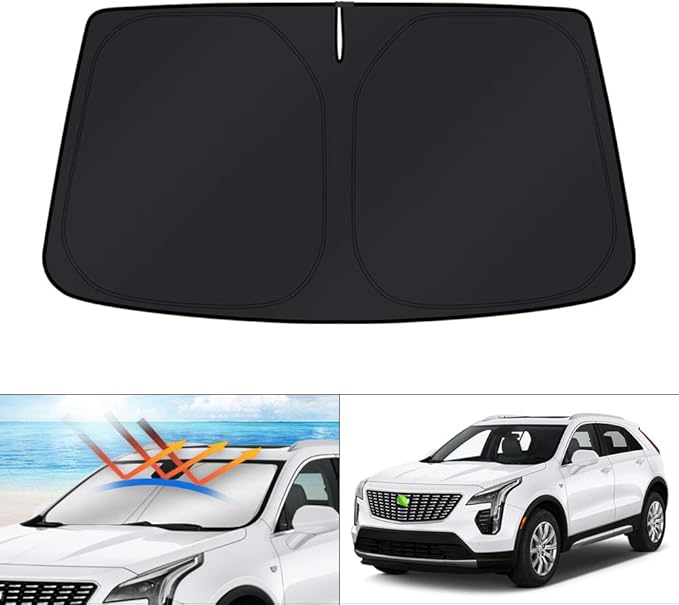 KUST Windshield Sun Shade for 2019-2025 Cadillac XT4 Accessories Window Sun Visor Protector Foldable Blocks UV Rays Keep Your Car Cool
