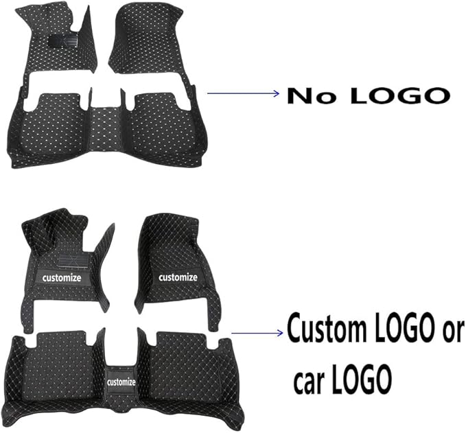 KaiLaiCarCustom Automotive Car Floor Mats for 99.99% Sedan SUV Sports Car Men Women Protection Full Coverage Pads Anti-Slip Leather Floor Lining (Black Mat Black Line, A - Diamond)