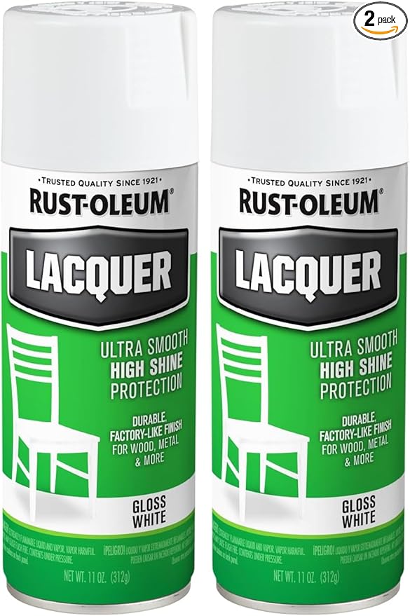 Rust-Oleum 1904830 Lacquer Spray, 11-Ounce, Gloss White (Pack of 2)