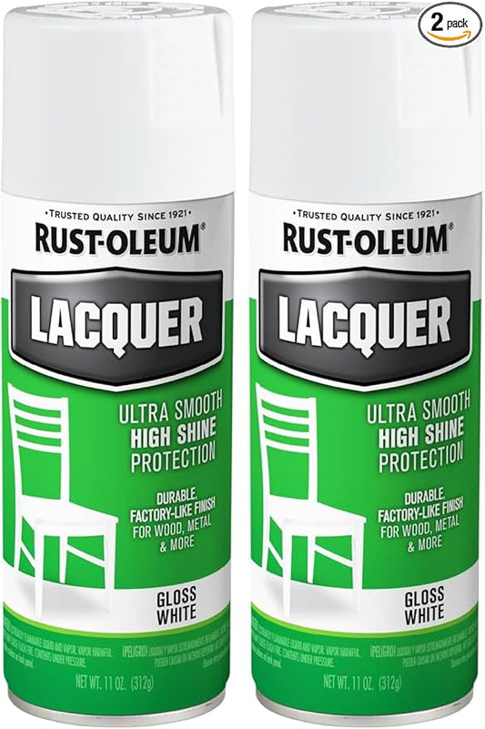 Rust-Oleum 1904830 Lacquer Spray, 11-Ounce, Gloss White (Pack of 2)