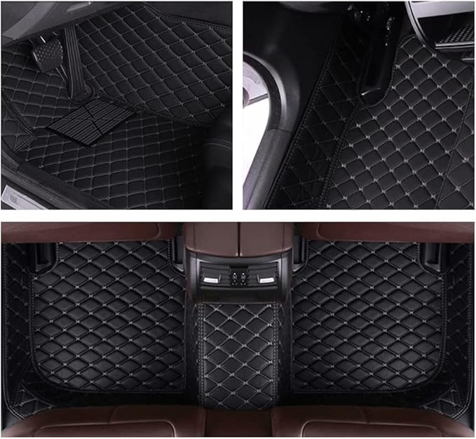 MELKEN Custom Fit Leather Car Floor Mats for 95% of Cars Full Coverage Floor Liners Car Mats (Orange)
