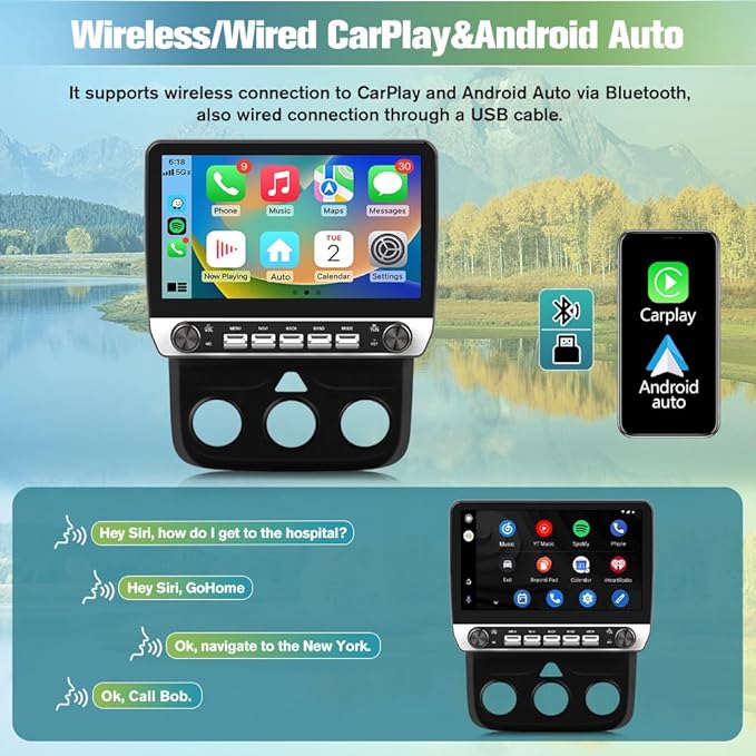 Car Radio Stereo Upgrade for Dodge RAM 1500/2500/3500 2013-2018 X (10”)
