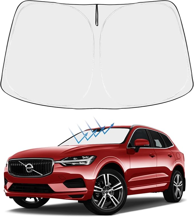 Proadsy Windshield Sun Shade for Volvo XC60 SUV 2018-2024 2025 2026 Foldable Sunshade Protector Blocks UV Rays Keep Car Cooler Accessories