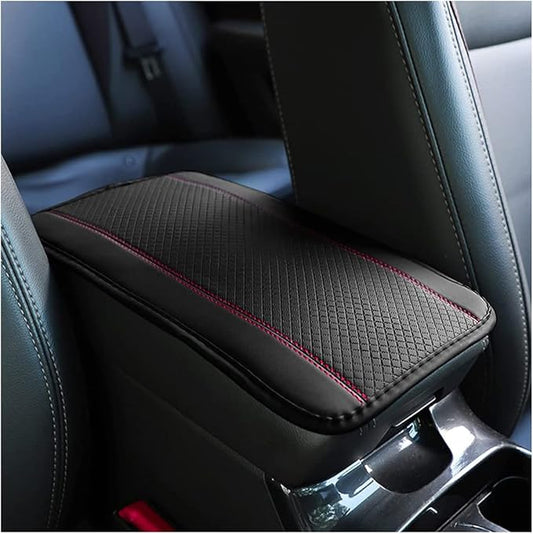 Ziciner Car Center Console Armrest Pad, PU Leather Waterproof Auto Armrest Seat Box Cover Protector, Universal 12.59x 7.24 Inch Vehicles Interior Accessories for Most Car SUV (Black & Pink)