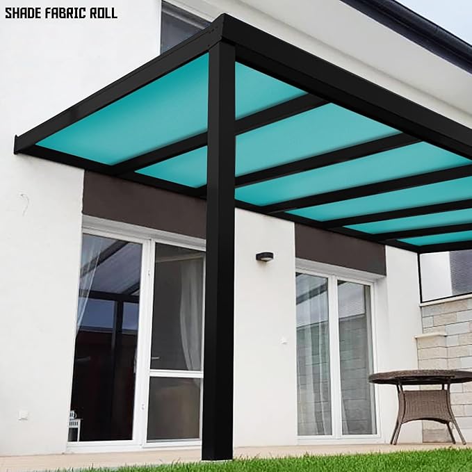 TANG Sun Shade Fabric Roll 8'x144' Shade Cloth for Garden Turquoise Green HDPE Mesh Shading Pergola Cover Replacement Canopy, 95% Blockage Sunshades for Outdoor Patio Backyard Plant