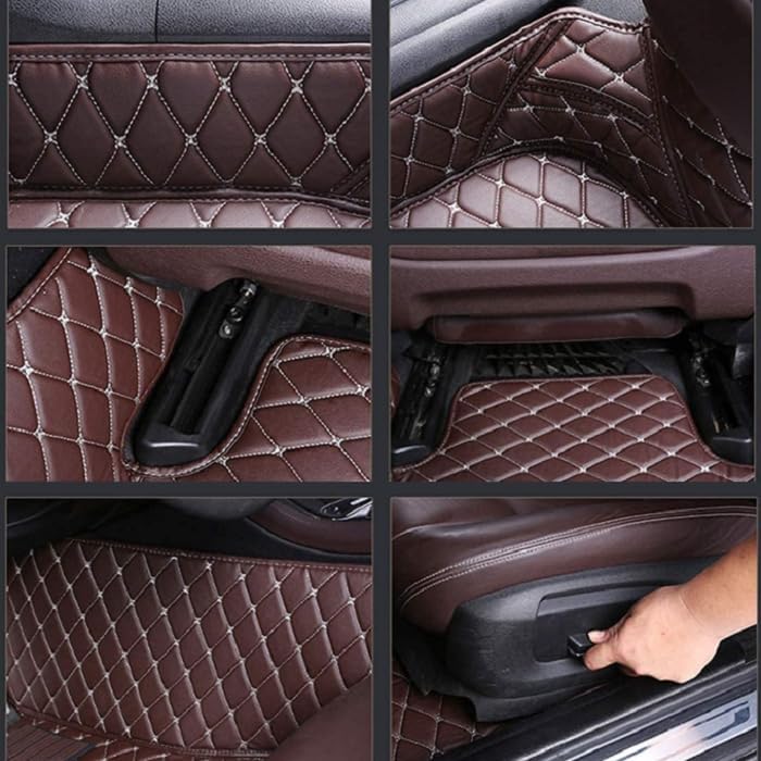 Customized Personalized car Floor mats, All-Weather Luxury car Floor mats, Waterproof and Anti Slip Leather car Floor mat Lining, 95% Customized car, Truck, and SUV Floor mats (Edge Purple)