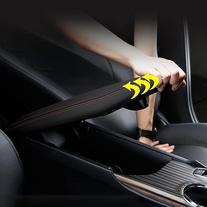AOMSAZTO Armrest Covers for 2024 2023 2022 2021 2020 2019 2018 Toyota Camry Black with Red Stiches,Including L, LE, SE, XLE, XSE in regular, hybrid, V6, TRD.