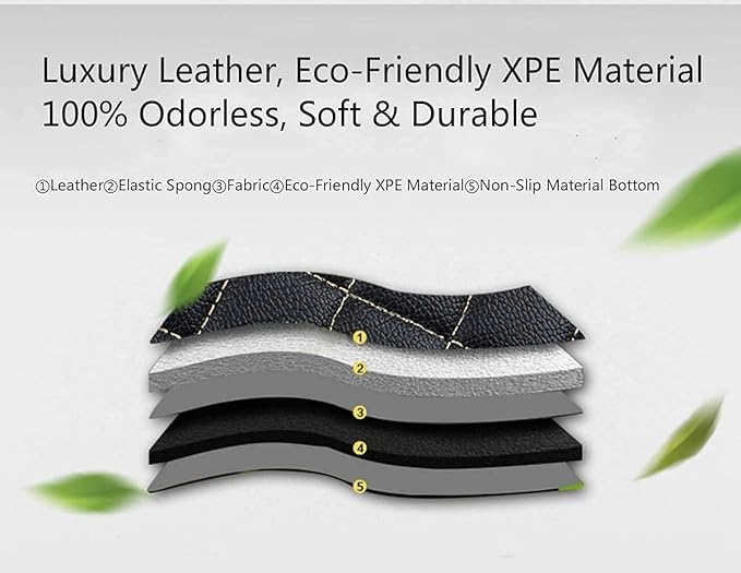Custom Making Car Floor Mats Compatible for 2000-2025 All Mode Sedan SUV Sports Car Full Coverage Cute Pads Protection Non-Slip Leather Floor Liners (Black and red bar)