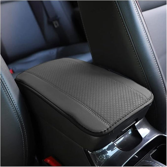Ziciner Leather Car Center Console Armrest Pad, PU Waterproof Auto Seat Box Cover Protector, Hand Rest Cushion Protection Pad, Vehicles Interior Accessories Universal for Truck,SUV (Gray A)