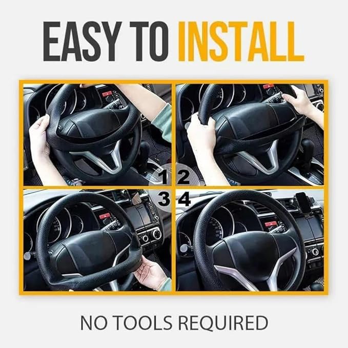 Cooling Steering Wheel Cover, Car Steering Wheel Cover, Anti-Slip Car Steering Wheel Protective Cover, Fit 12.6-16 Inch, for Car SUV Truck Van, for Women & Men (2Pcs-l)