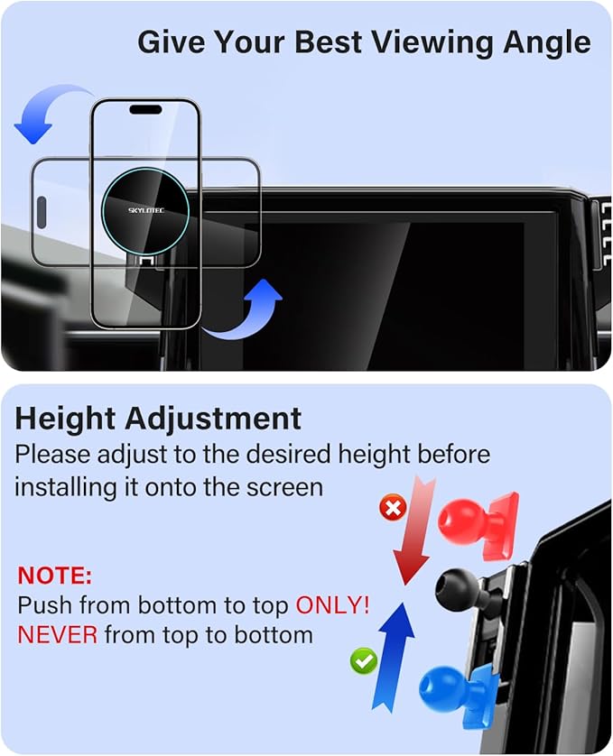Phone Mount for BMW X5 2014-2018 / X6 2015-2019 Accessories 10.2-Inch Screen Fixed Clip, Car Magnetic Phone Holder Compatible with MagSafe, Strong Magnets 15W Wireless Charger Cell Phone Base