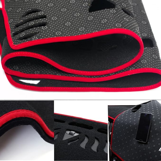 Dash Covers Mat for Jeep Compass 2017-2020,Polyester Car Dash Board Cover,Dashboard Protecter Cover,Car Dash Board Cover Pad,Red