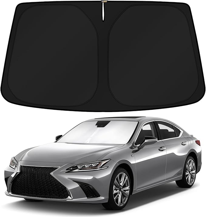 KUST Windshield Sun Shade for Lexus ES 2019-2024 2025 ES250 ES300h ES350 Accessories Custom Fit Sunshade Sun Visor Protector Foldable Blocks UV Rays Keep Your Car Cooler