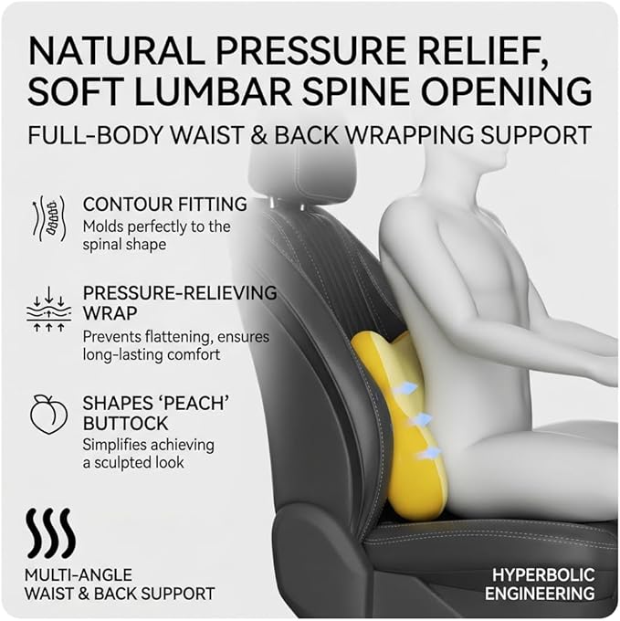 Car Headrest Pillow & Lumbar for Audi A5 Sportback Coupe 2010-2021, Car Seat Neck Pillow Back Support, Breathable All-Season Automotive Seat Cushions, 2PCS,A Black