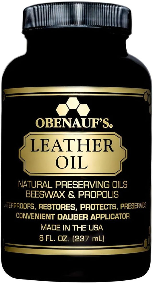 Obenauf's Leather Oil - Leather Conditioner (8oz) - Restore and Protect Leather Boots, Jackets, Purses as Well as Car Leather, Leather Furniture and Much More - Made in The USA (with Applicator)