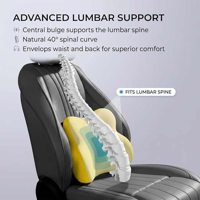 Car Headrest Pillow & Lumbar for Audi A3 (8L) 1996-2024, Car Seat Neck Pillow Back Support, Breathable All-Season Automotive Seat Cushions, 2PCS,A Black